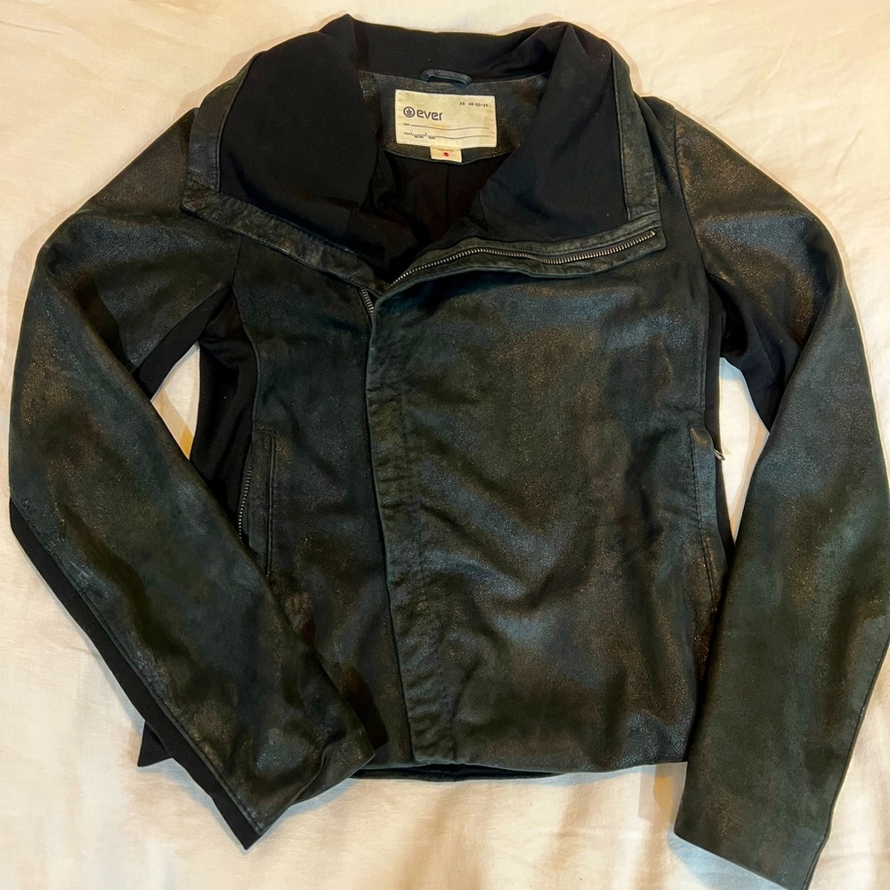 Black EVER leather jacket